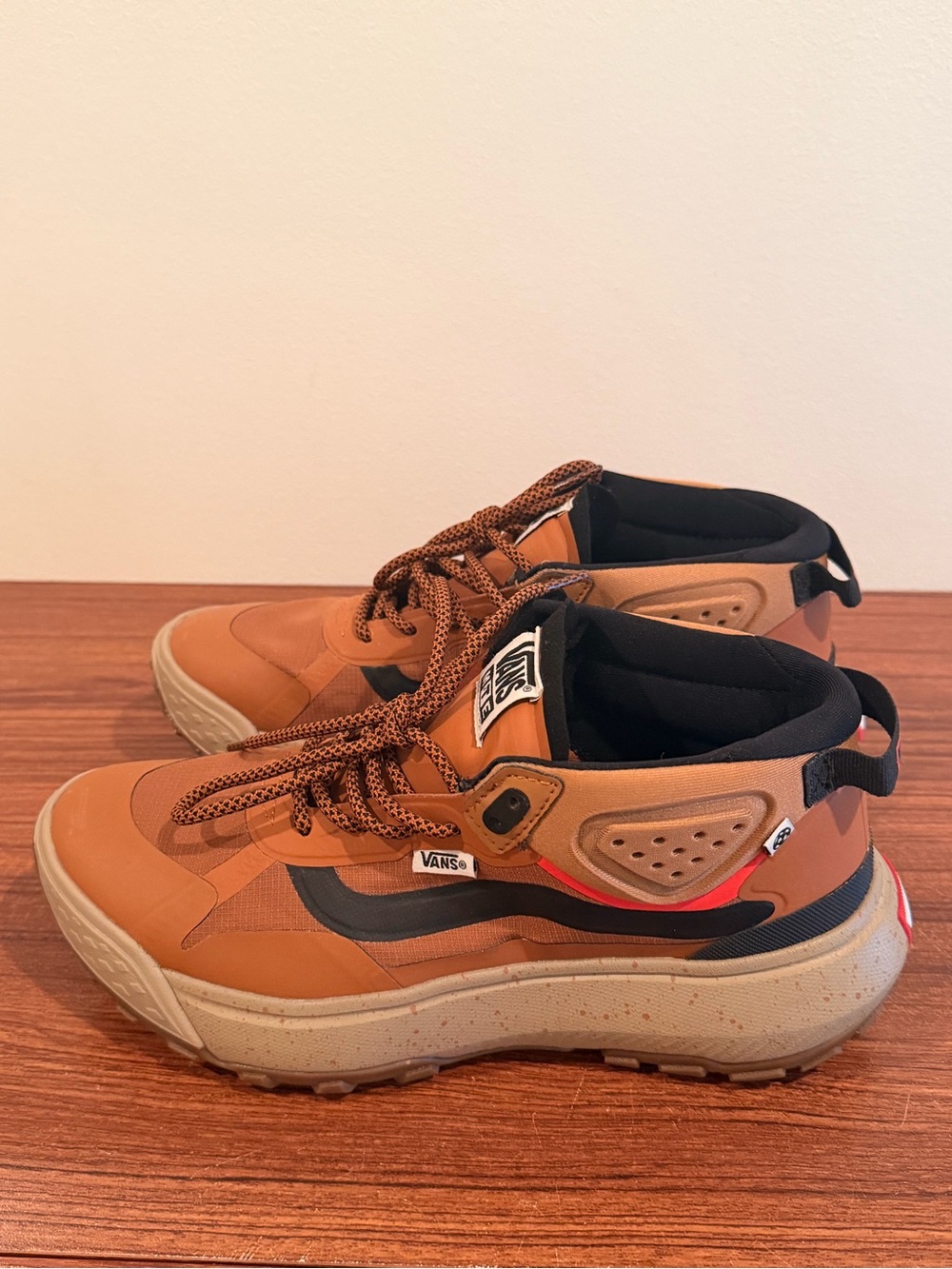 Vans Tan and Black Men's High-Top Trail Sneakers MTE never worn.
